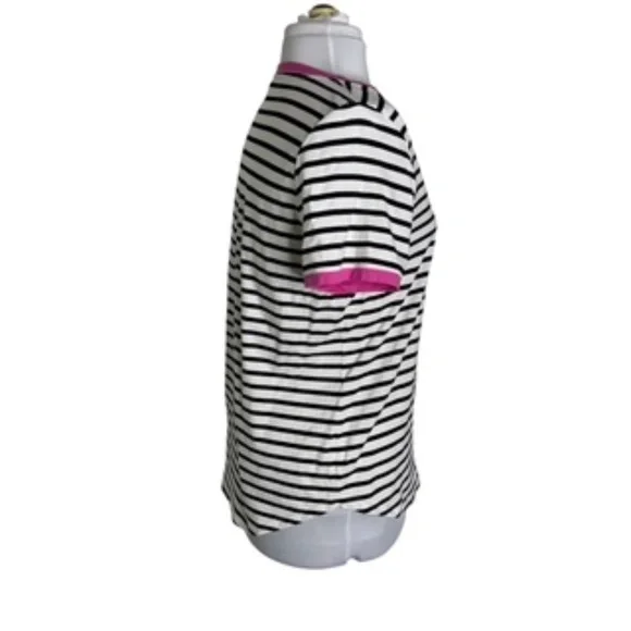 Banana Republic Horizontal Stripe Crew Neck Short Sleeve Signature Tee Size M - Picture 4 of 7